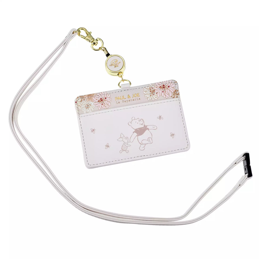 JDS - [PAUL & JOE La Papeterie] Winnie the Pooh & Piglet ID card case, reel type, with drawstring pouch, chrysanthemum (Release Date: Feb 25, 2025)