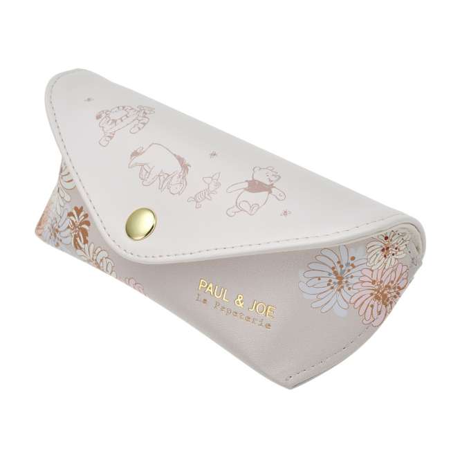 JDS - [PAUL & JOE La Papeterie] Pooh & Friends Glasses Case and Cleaning Cloth Set with Drawstring Bag, Chrysanthemum (Release Date: Feb 25, 2025)