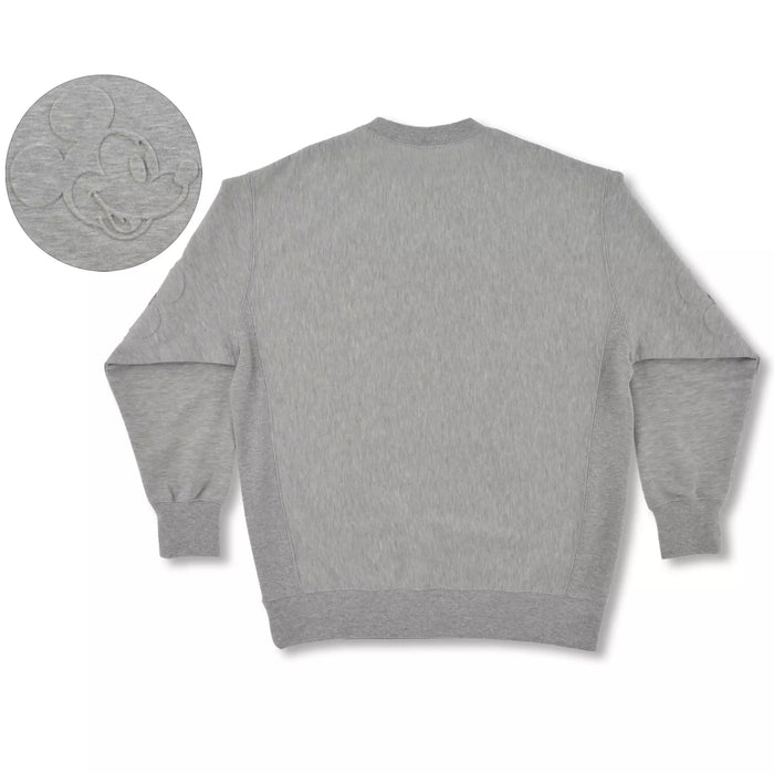 JDS - Magical Label x Mickey Mouse Embossed Standing Pose Grey Long Sleeve Sweatshirt for Adults (Release Date: Feb 25, 2025)