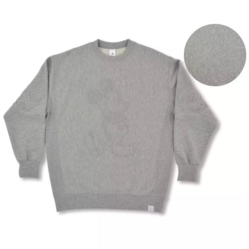 JDS - Magical Label x Mickey Mouse Embossed Standing Pose Grey Long Sleeve Sweatshirt for Adults (Release Date: Feb 25, 2025)