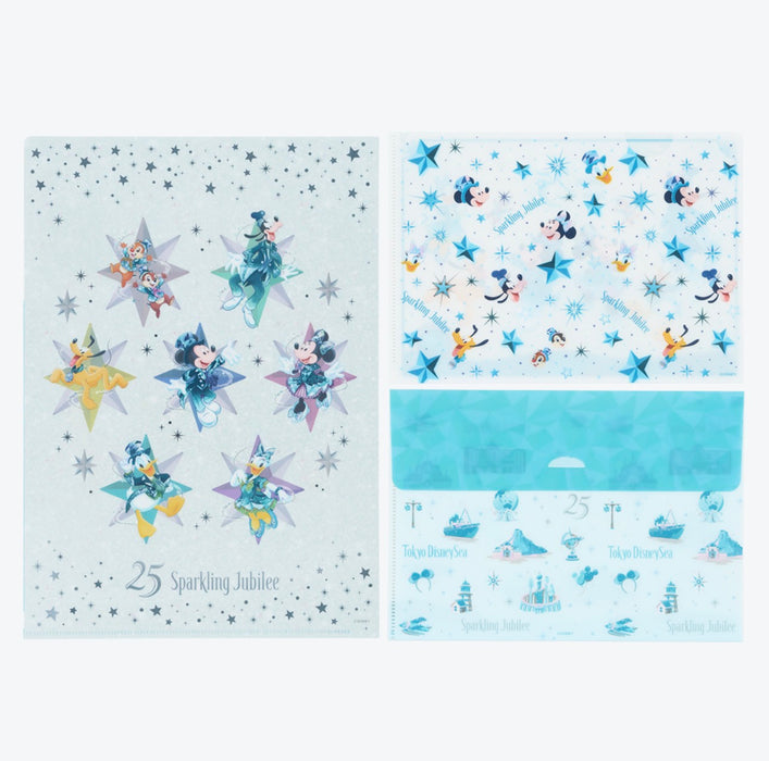 TDR - Tokyo DisneySea 25th Anniversary "Sparkling Jubilee" x Mickey & Friends Clear Holder Set of 3 (Release Date: Apr 8, 2026)
