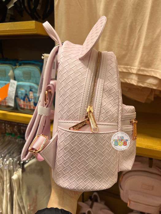 DLR/WDW - Loungefly Baby Pink Intrecciato Pleather Ear Backpack