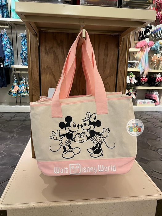 DLR/WDW - Sweetheart Moment 2026 - Mickey & Minnie Park Logo Pink Canvas Tote