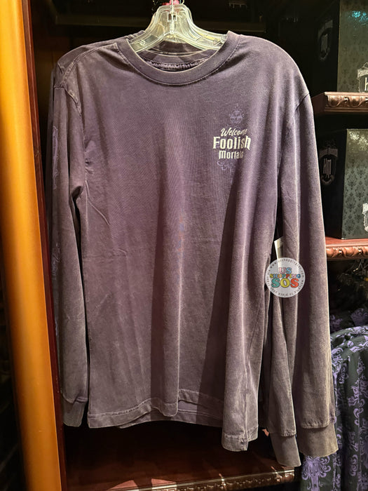 DLR/WDW - The Haunted Mansion - Welcome Foolish Mortals Cast Mineral Wash Long Sleeve T-Shirt (Adult)