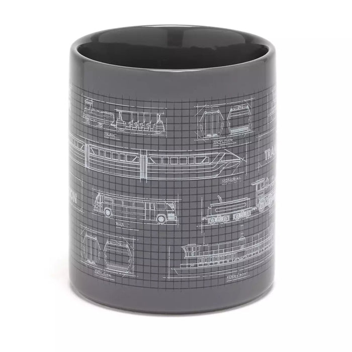 HKDS- Disney Transportation Blueprint Grey Ceramic Mug