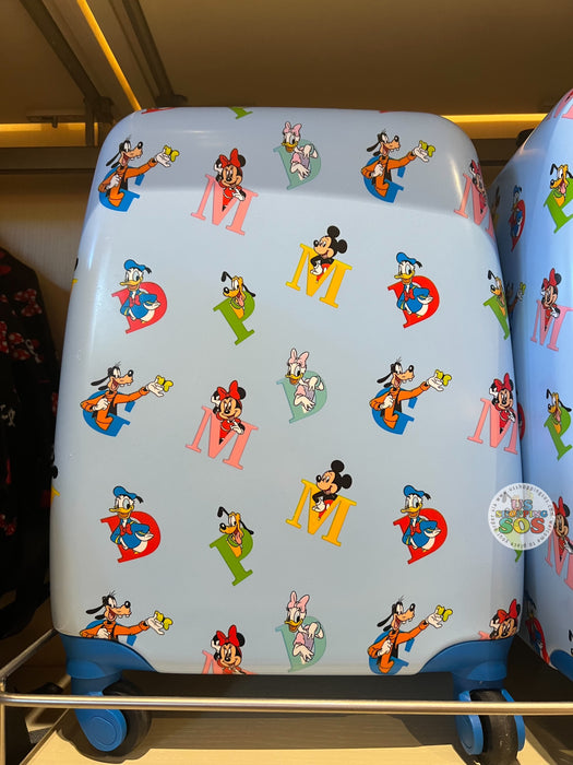 DLR/WDW - Mickey & Friends All-Over-Print Blue Carry-On Suitcase