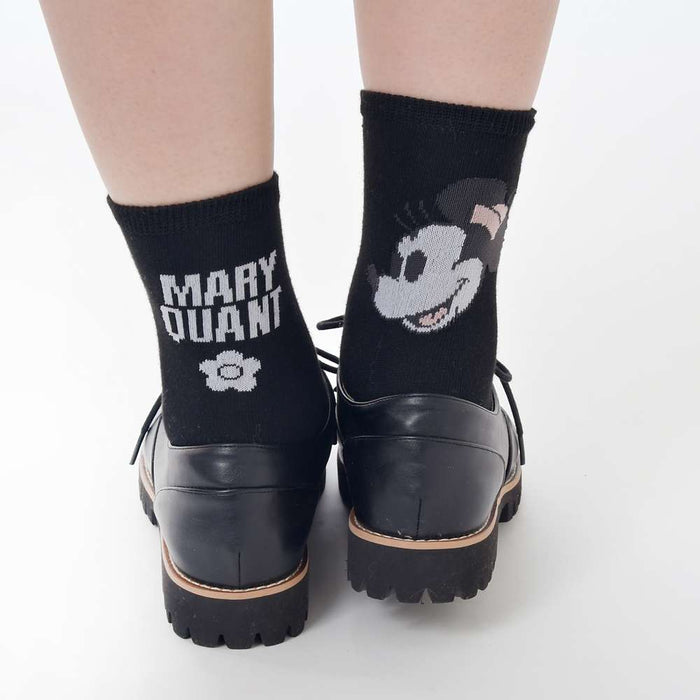JDS - MARY QUANT - Minnie Asymmetrical Black Socks (23-25cm)