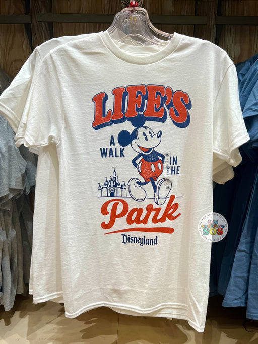DLR - Mickey Mouse “Life’s a Walk in  the Park Disneyland” White Graphic Tee (Adult)