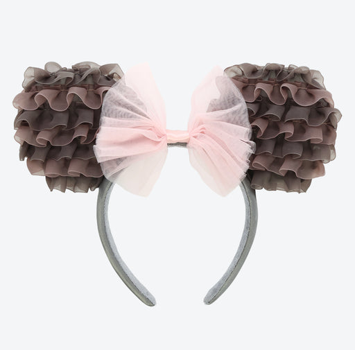 TDR - Minnie Mouse Ruffle ‘Black & Brown’ Ears Headband (Release Date: Apr 17, 2025)