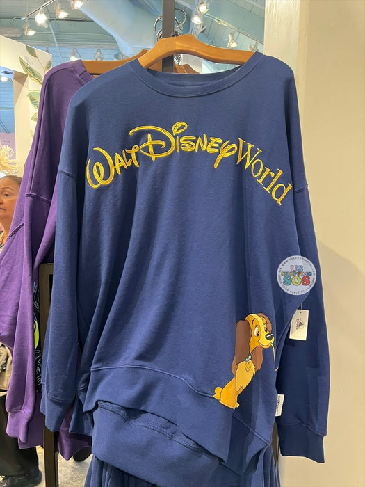 DLR/WDW - Lady & the Tramp Embroidered Park Logo Navy Pullover (Adult)