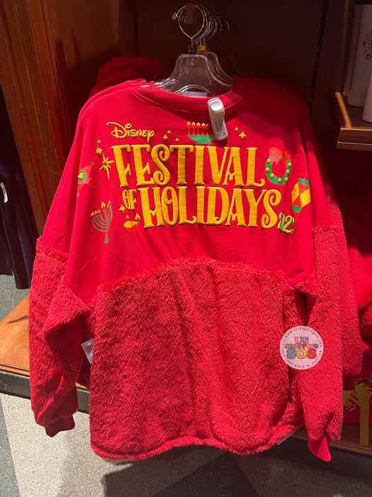 DLR - California Adventure Disney Festival of Holidays 2023 - Spirit Jersey Red Fluffy Sleeve Pullover (Adult)