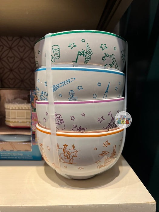 DLR/WDW - Vintage Park Maps & Brochure Icons - Bowl Set of 4