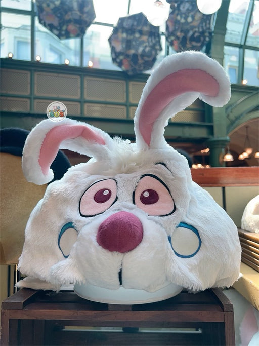 HKDL - Alice in the Wonderland White Rabbit Fluffy Cap/Hat for Adults