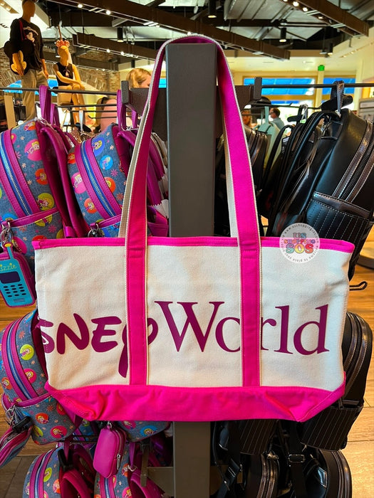 DLR/WDW - Logo Mania 2026 Fantasyland Feels - Bright Pink Park Logo Canvas Tote Bag