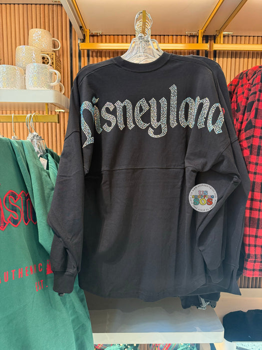 DLR/WDW - Spirit Jersey Silver Rhinestone Park Logo Black Pullover (Adult)