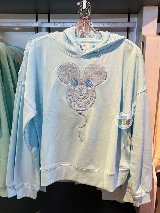 DLR/WDW - Mickey Balloon Park Logo Pastel Blue Hoodie Pullover (Adult)