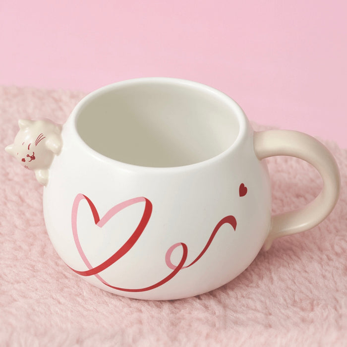 Starbucks China - Valentine’s Pink Kitty 2024 - 17O. Mei Kitty Ceramic Mug 355ml