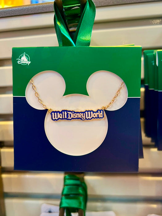 DLR/WDW - Logo Mania 2026 Last Day of Trip Blues - Cobalt Blue Park Marquee Necklace