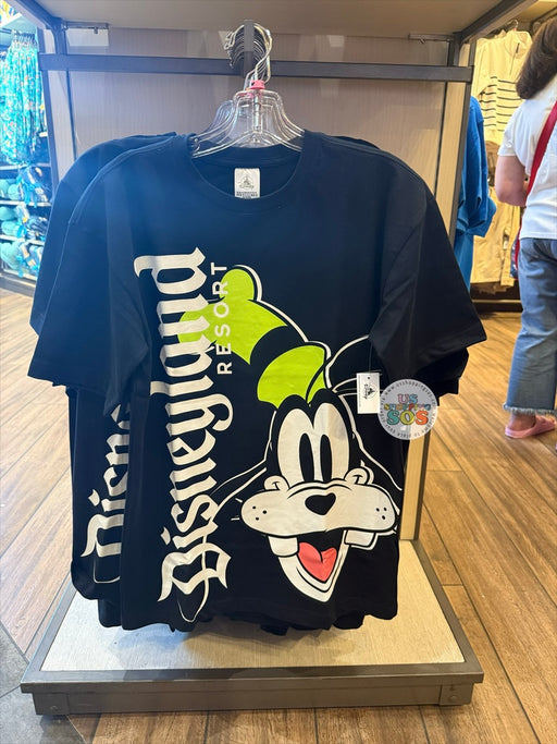 DLR/WDW - Goofy Big Face Park Logo Black Graphic Tee (Adult)