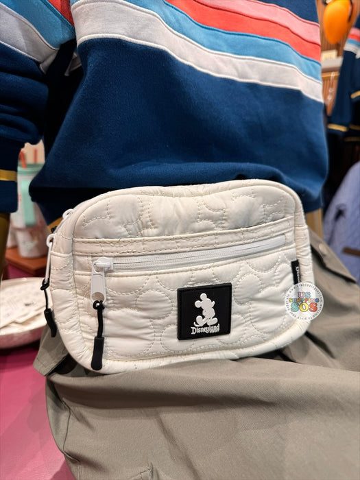 DLR/WDW - Mickey Mouse Park Logo Quilted Headband Friendly White Fanny Pack