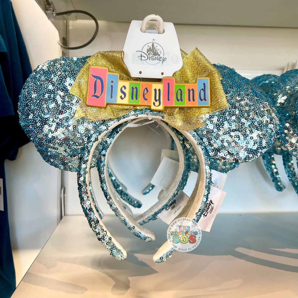 DLR - Disneyland Marquee Sky Blue Sequin Ear Headband