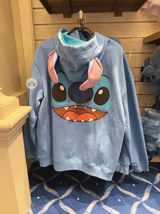 DLP - Stitch 2 Faces “Paris Disneyland” Hoodie Pullover with Ears (Adults)