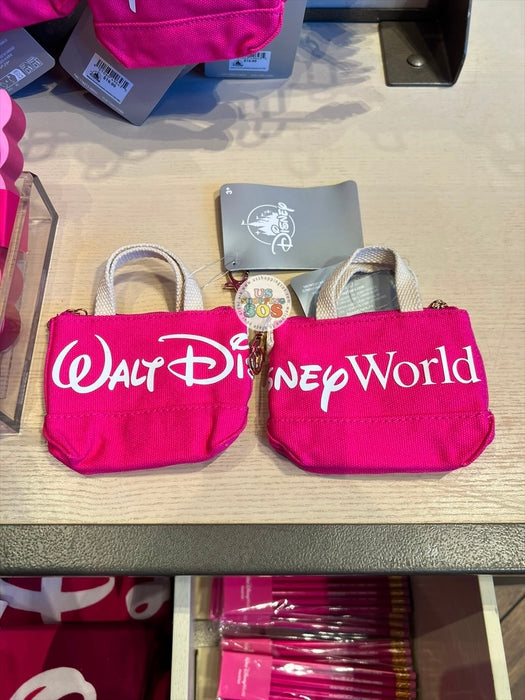 DLR/WDW - Logo Mania 2026 Fantasyland Feels - Bright Pink Park Logo Coin Pouch Keychain