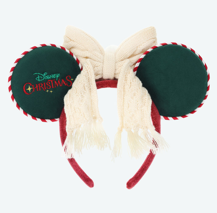 TDR - 2025 Mickey & Friends "Holly Jolly Christmas" Collection x Minnie Mouse Ear Headband with Knit Bow (Release Date: Nov 10, 2025)