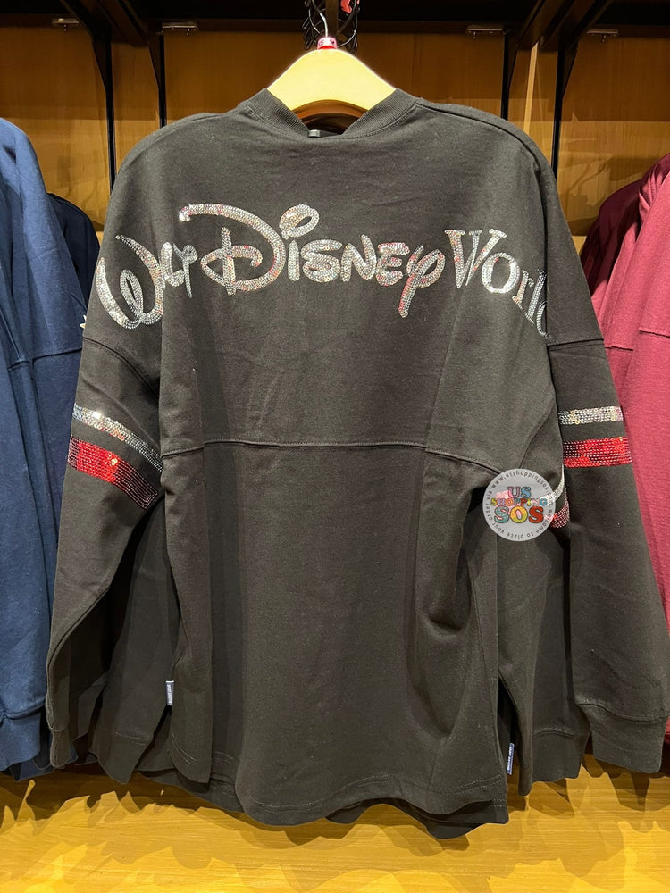 DLR/WDW - Spirit Jersey Classic Mickey Sequin Park Logo Black Pullover (Adult)