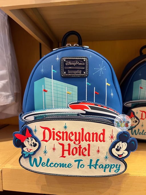 DLR - Disneyland Hotel - Loungefly Mickey & Minnie Happiest Stay on Earth Backpack