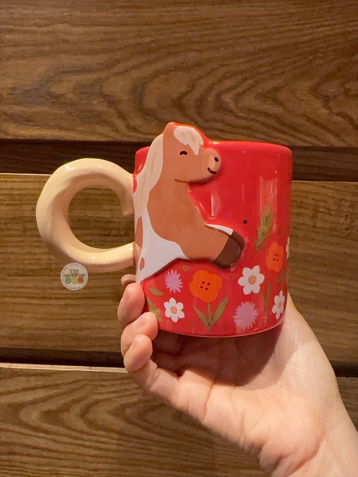 Starbucks Hong Kong- Lunar Grace & Fortune Collection x Happy Pony Jumping over Flowers Ceramic Mug 12oz