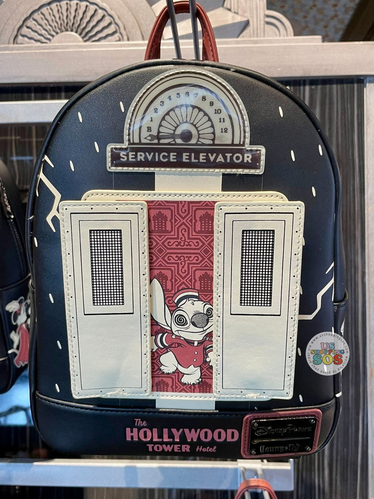 WDW - Hollywood Tower Hotel - Loungefly Stitch, Mickey & Friends Service Elevator Glow-In-Dark Backpack