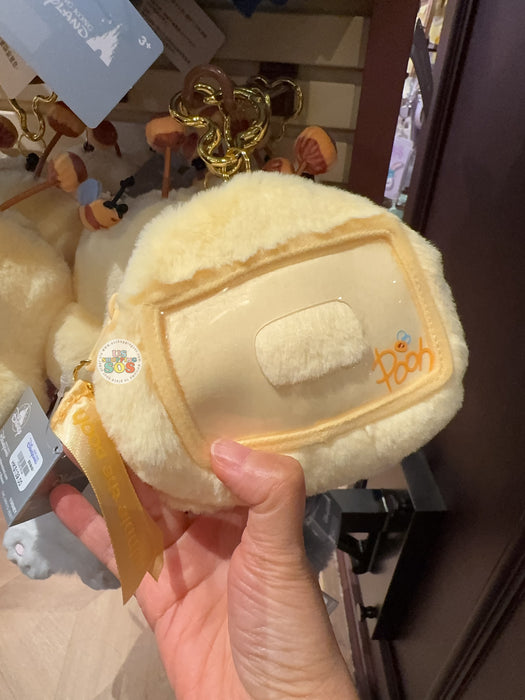 HKDL - Winnie the Pooh "Back" Plushy Card Holder with Retractable Reel & Keychain