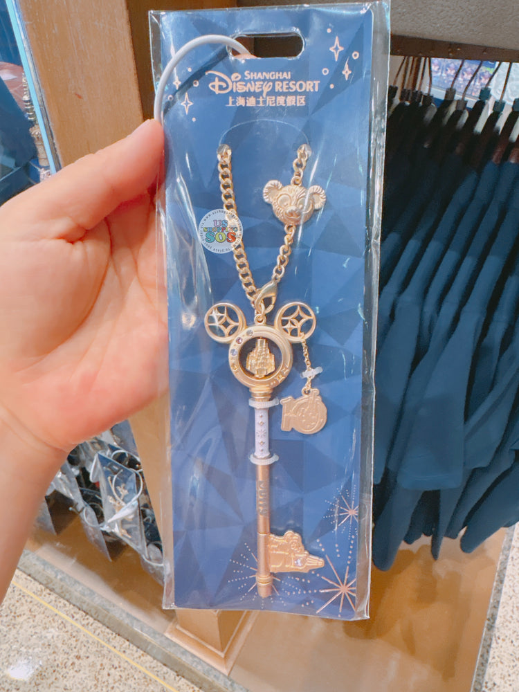 SHDL - 2026 10th Birthday Celebration Blue Gold Series x Mickey Mouse Key Shaped Keychain (Color: Gold)