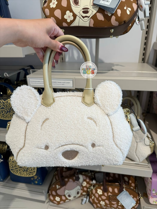 DLP - Loungefly x Disneyland Paris Exclusive Winnie the Pooh White Sherpa Barrel-Style Handbag