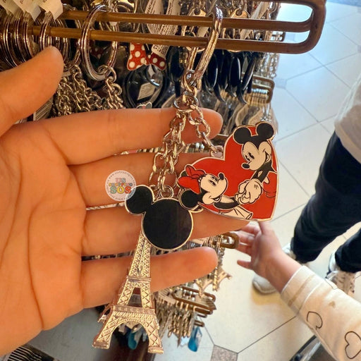DLP - Disneyland Paris Mickey and Minnie Mouse & Eiffel Tower Keychain