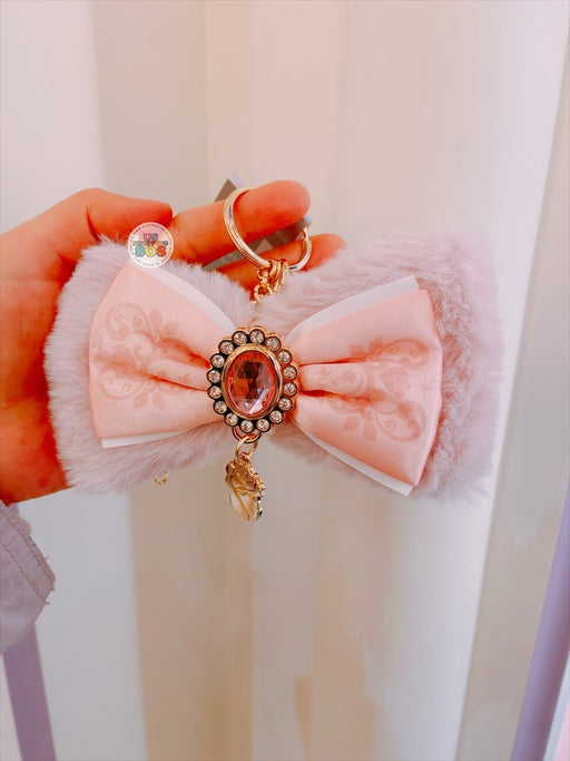 SHDL - Disney Winter Magic Cavalcade Princess Collection x Belle Fluffy Bow Keychain