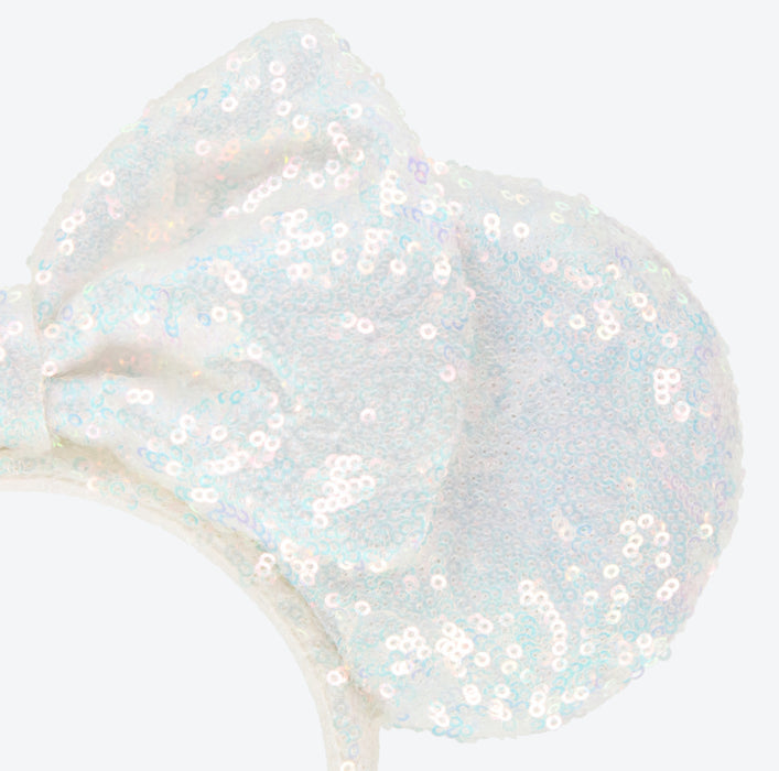TDR - Minnie Mouse "Sparkling White" Sequin Bow Ear Headband (Release Date: July 18, 2024)