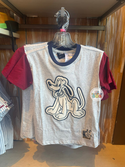 DLR/WDW - Pluto 95 Years - Her Universe Light Grey/Burgundy T-shirt (Youth)