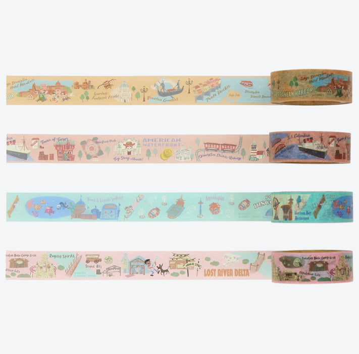 TDR - Tokyo Disney Resort "Park Map Motif" Collection - Mystery Masking Tapes Full Set (Release Date: July 11, 2024)
