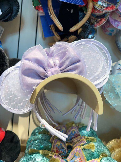 HKDL - Minnie Mouse Polka Dot Lace Ear Headband (Purple)