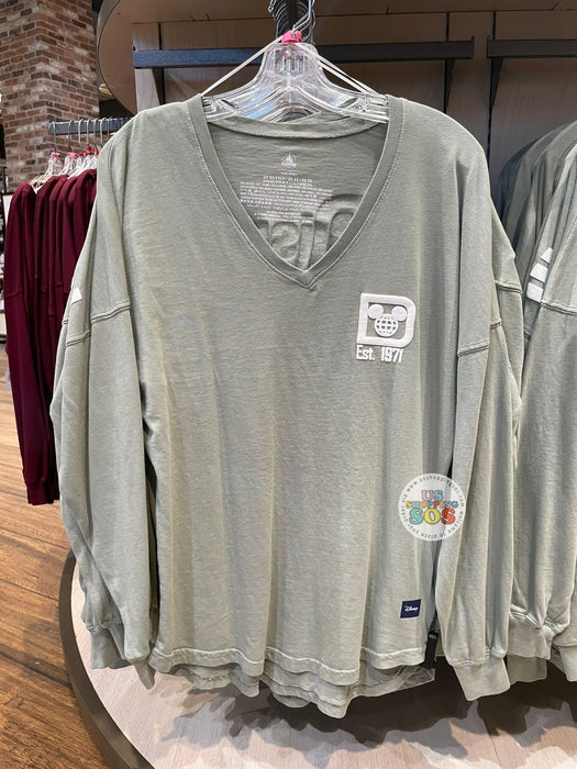 DLR/WDW - Spirit Jersey White Logo & Words Misty Green V-Neck Pullover (Adult)