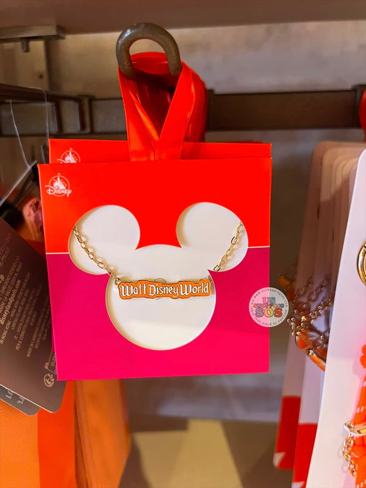 DLR/WDW - Logo Mania 2026 Park Hopper - Bright Orange Park Marquee Necklace