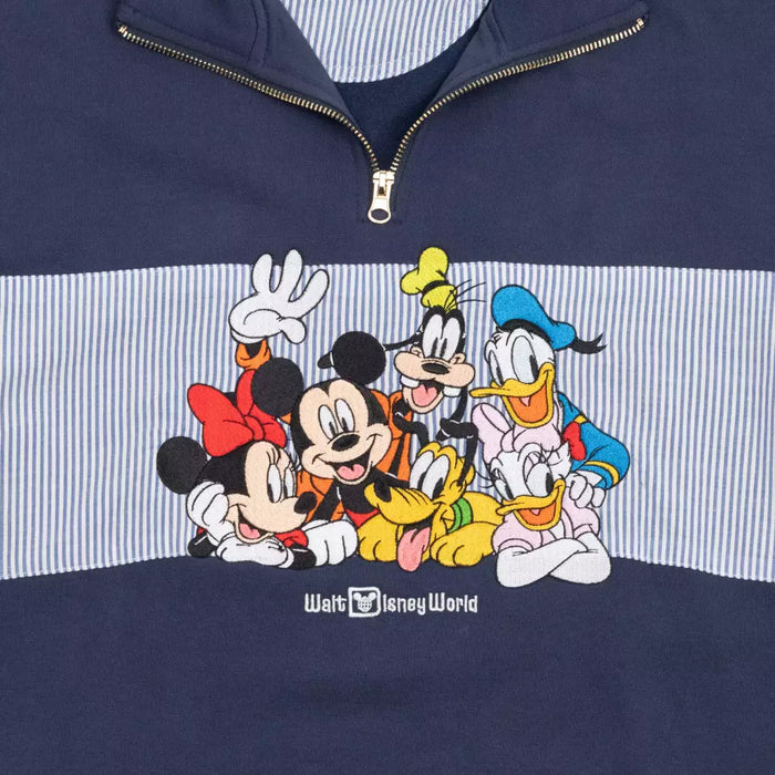HKDS - Mickey Mouse and Friends Half Zip Sweater for Adults, Walt Disney World