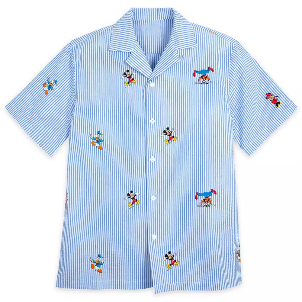 HKDS - Mickey Mouse and Friends Woven Striped Shirt for Adults