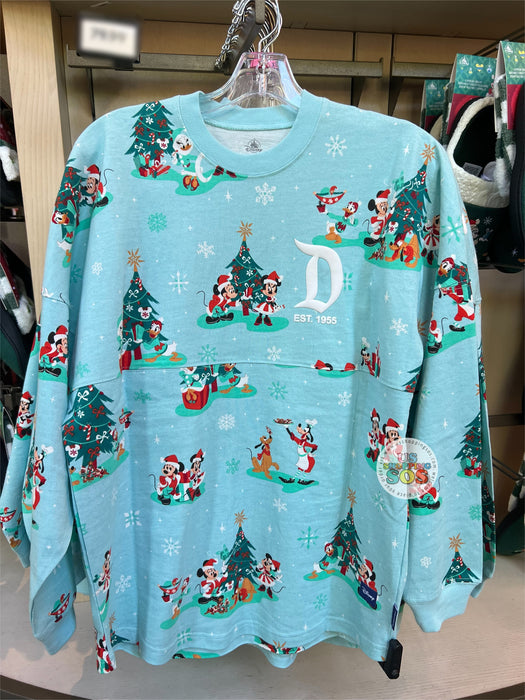 DLR - Christmas 2023 - Spirit Jersey “Disneyland Resort” Mickey & Friends All-Over-Print Snowflake Blue Pullover (Adult)