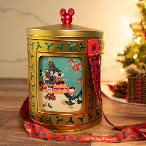 DLR/WDW - Christmas 2025 - Gold Musical Rotating Tin (Available starting Nov. 7)