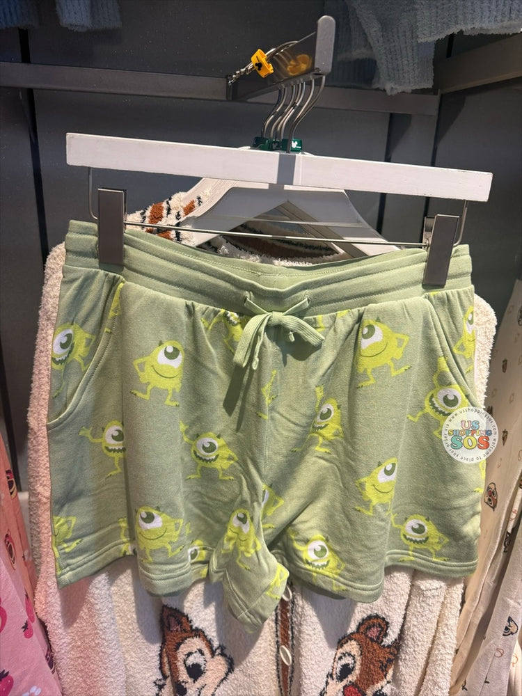 DLR/WDW - Mike Wazowski All-Over-Print Light Green Lounge Shorts (Adult)