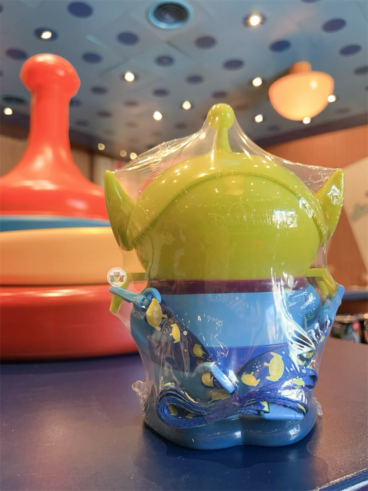 HKDL - Little Green Alien Man Shaped Lollipop Bucket with Strap Set