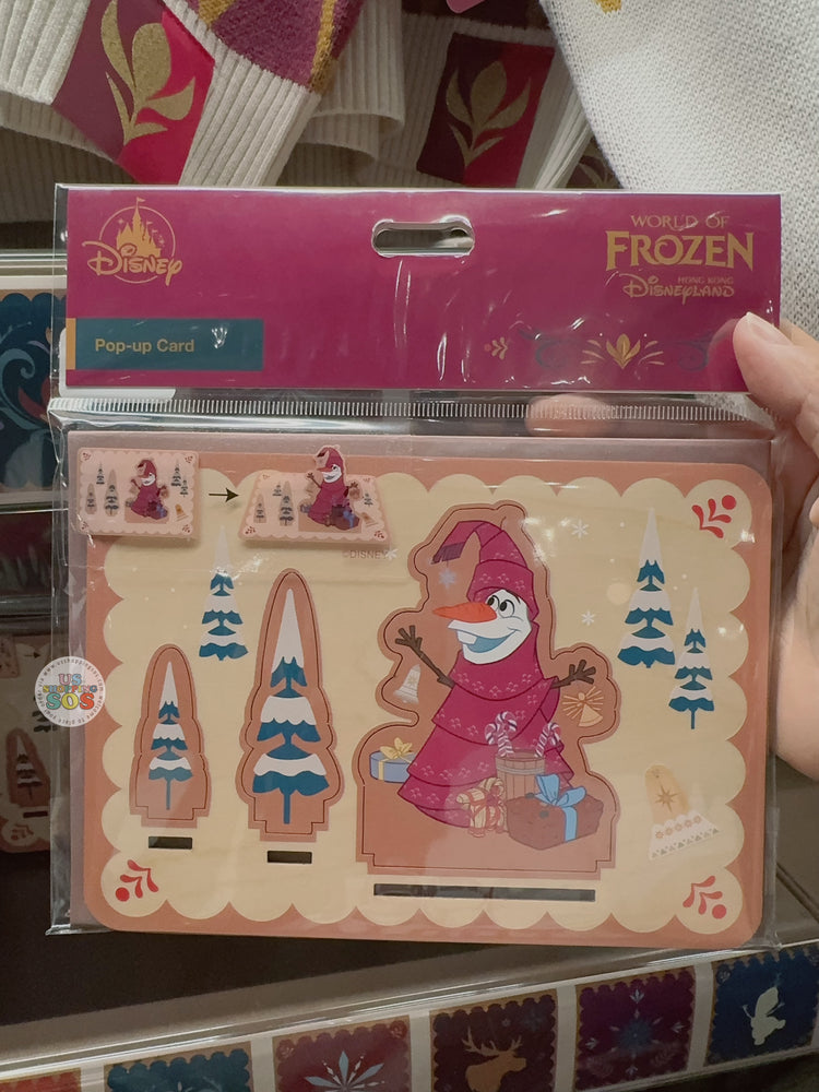 HKDL - 2025 World of Frozen x Olaf Dresses as Chirstmas Tree Pop Up Card